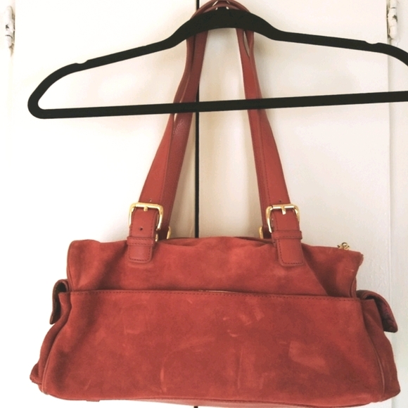 Maxx Studio Red Suede Purse 7-i - Picture 4 of 9